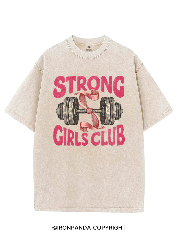 STRONG GIRLS CLUB PINK STYLE VINTAGE GYM SHIRT