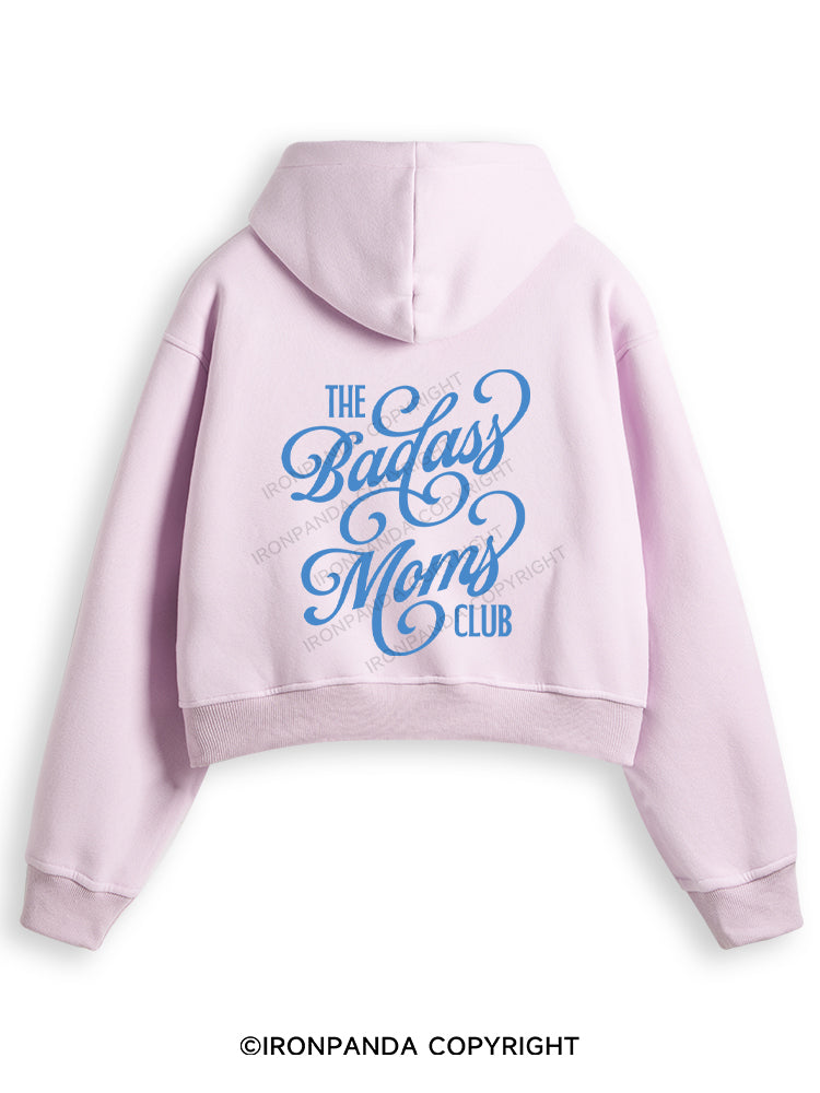 THE BADASS MOMS CLUB Fleece Crop Zip Up Hoodie