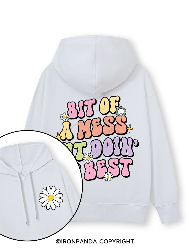 BIT OF A MESS BUT DOIN' MY BEST Double-Sided Printed Classic Gym Hoodie