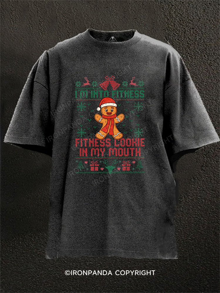 Jolliest Bunch of Fitness Cookie Christmas Washed Gym Shirt