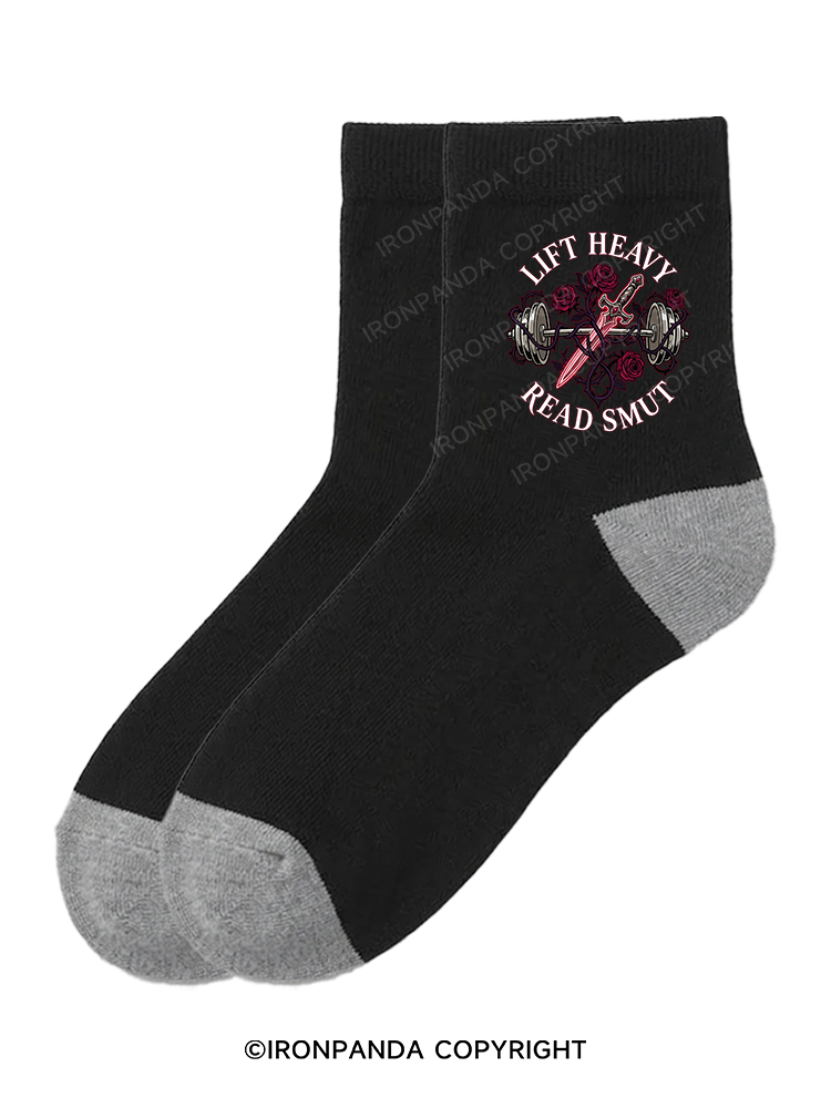 LIFT HEAVY READ SMUT Crew Socks