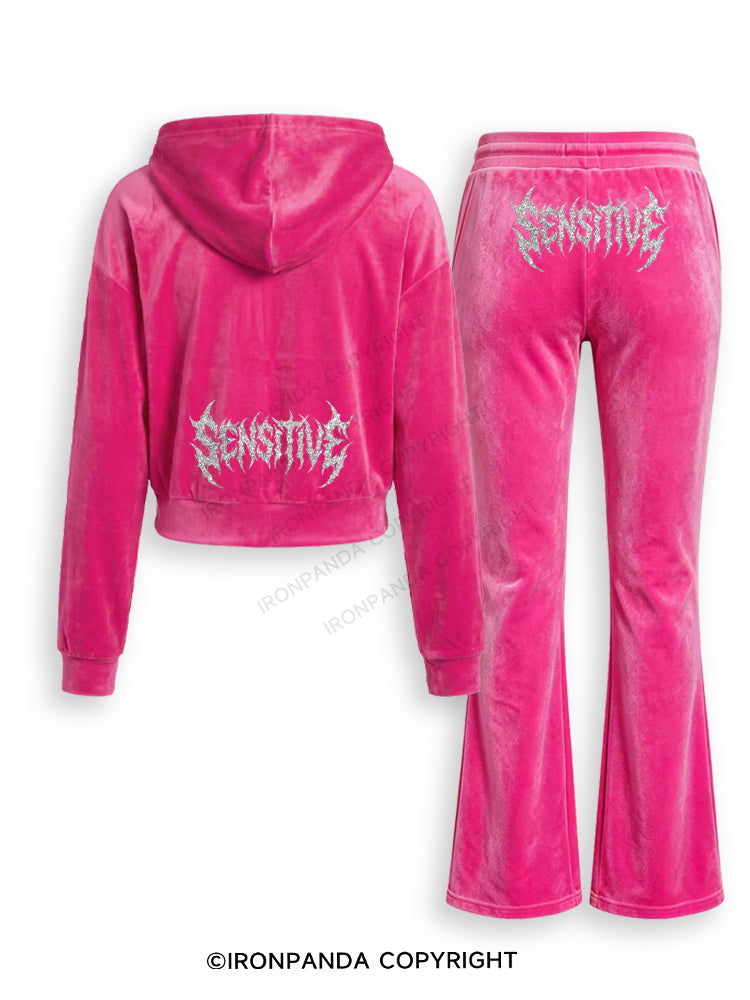 Sensitivity and Empathy is a Strength Velvet Tracksuit Set