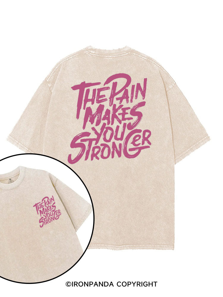 THE PAIN MAKES YOU STRONGER printed Gym Shirt
