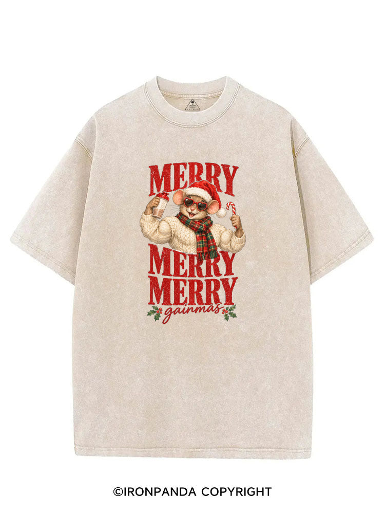 Merry Merry Merry Gainmas VINTAGE GYM SHIRT