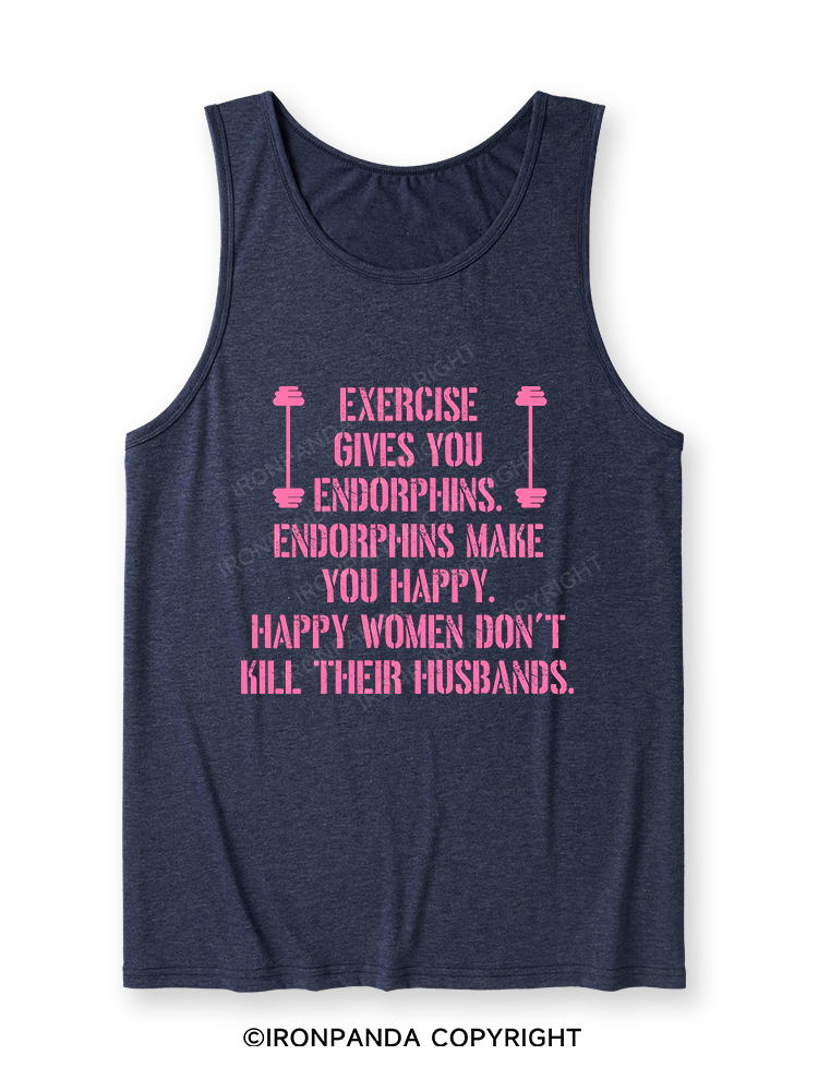 EXERCISE GIVES YOU ENDORPHINS PINK Ultra Soft Heather Tank