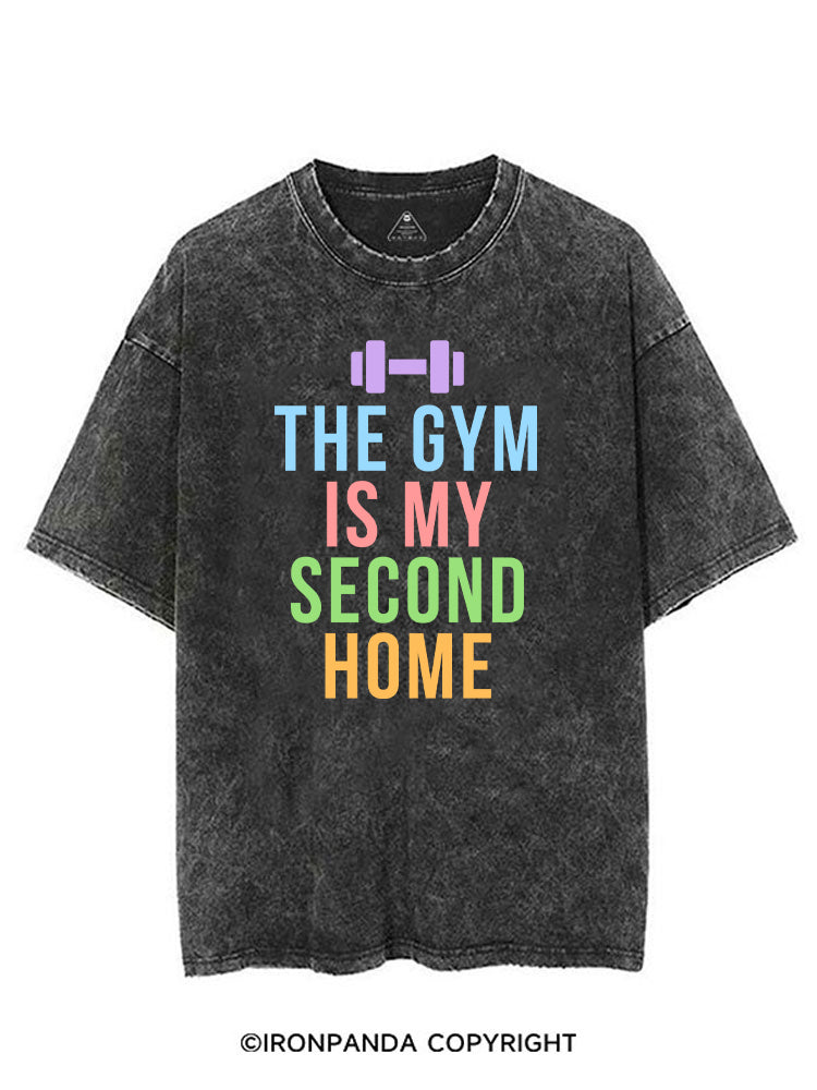 THE GYM IS MY SECOND HOME WORKOUT VINTAGE GYM SHIRT