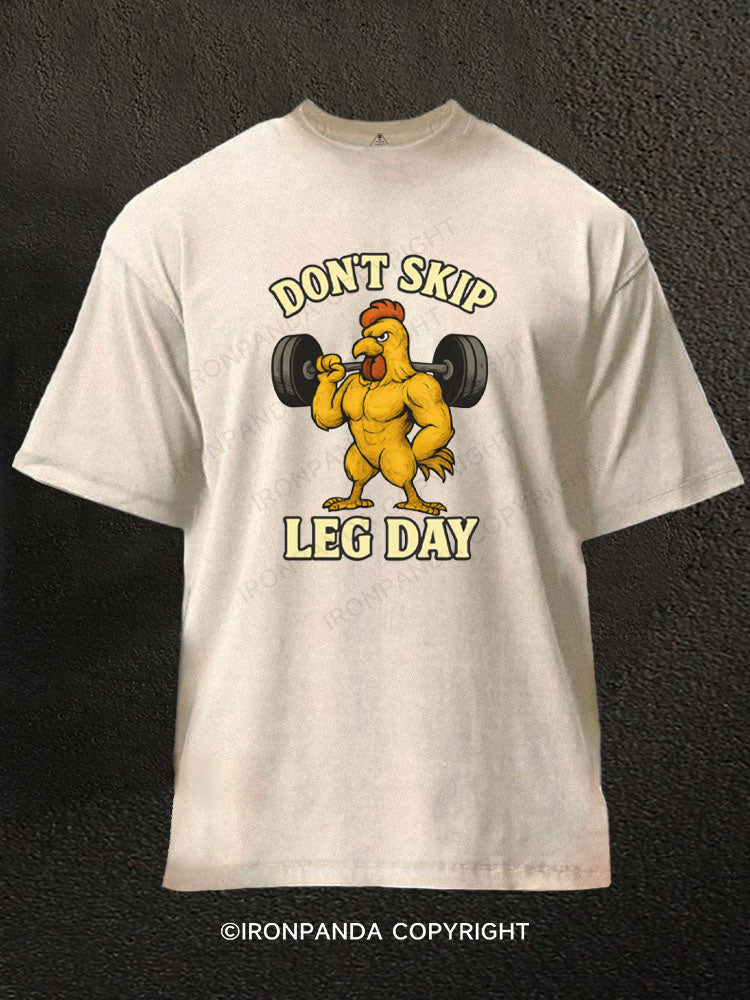 DON'T SKIP LEG DAY Washed Gym Shirt