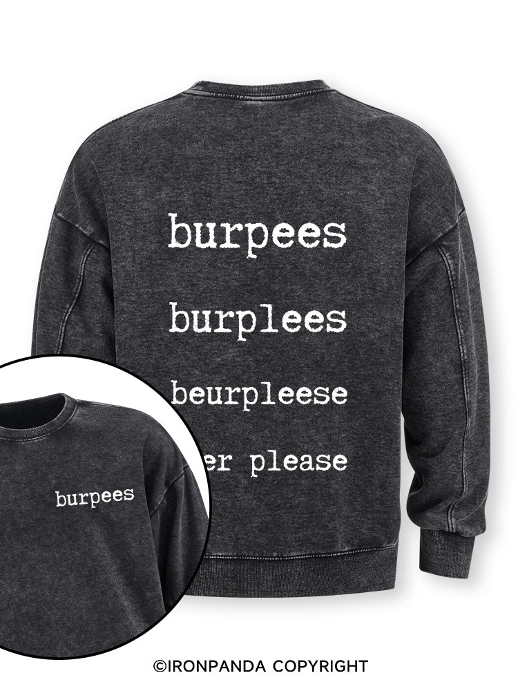 Burpees Double-Sided Printed Washed Sweatshirt