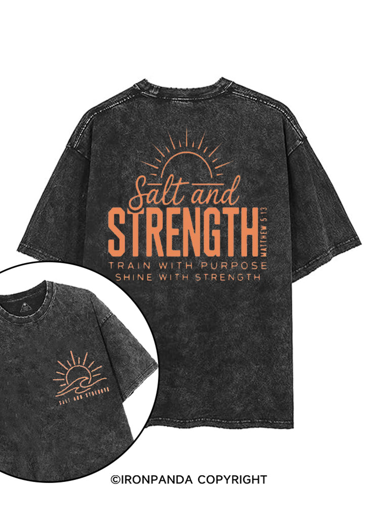 SALT AND STRENGTH TRAIN WITH PURPOSE SHINE WITH STRENGTH printed Gym Shirt
