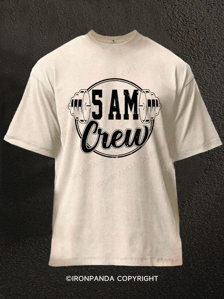 5 AM Crew Washed Gym Shirt