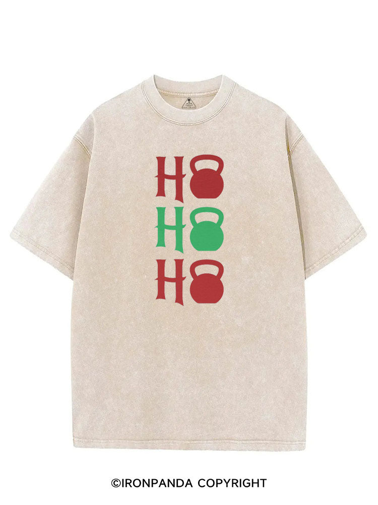 HO HO HO HOLIDAY FITNESS KETTLEBELL VINTAGE GYM SHIRT