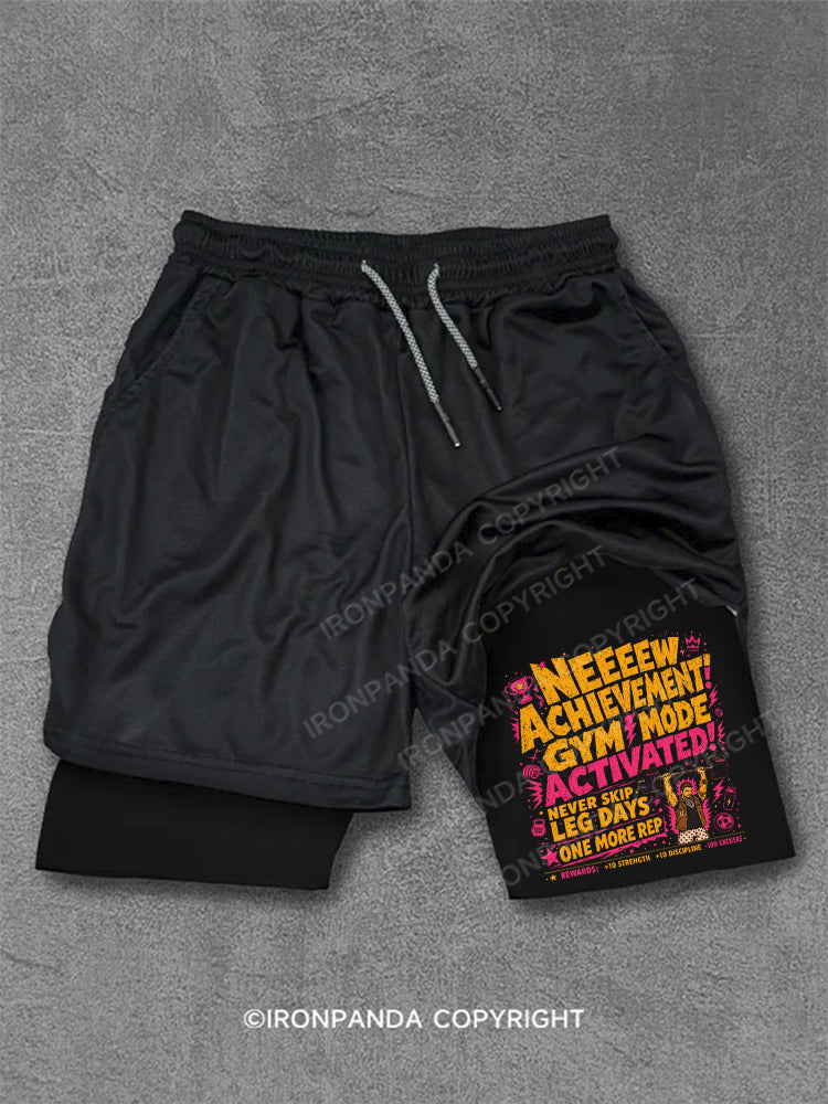 New Achievement Fitness Never Skip Leg Performance Training Shorts