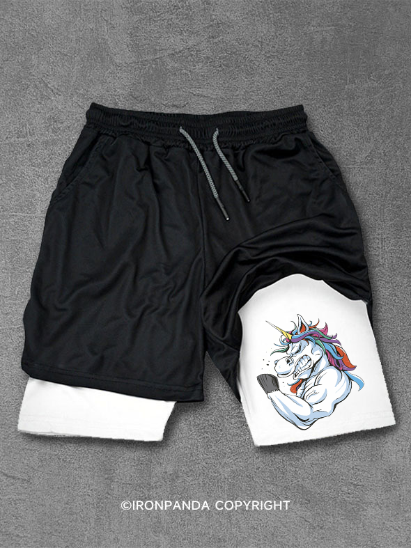 muscular unicorn Performance Training Shorts