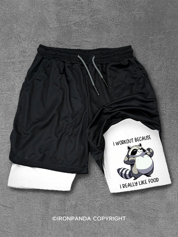 I WORKOUT BECAUSE I REALLY LIKE FOOD Performance Training Shorts