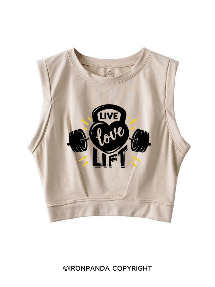 LIVE LOVE LIFT GYM LOVER SLEEVELESS CROP TOPS