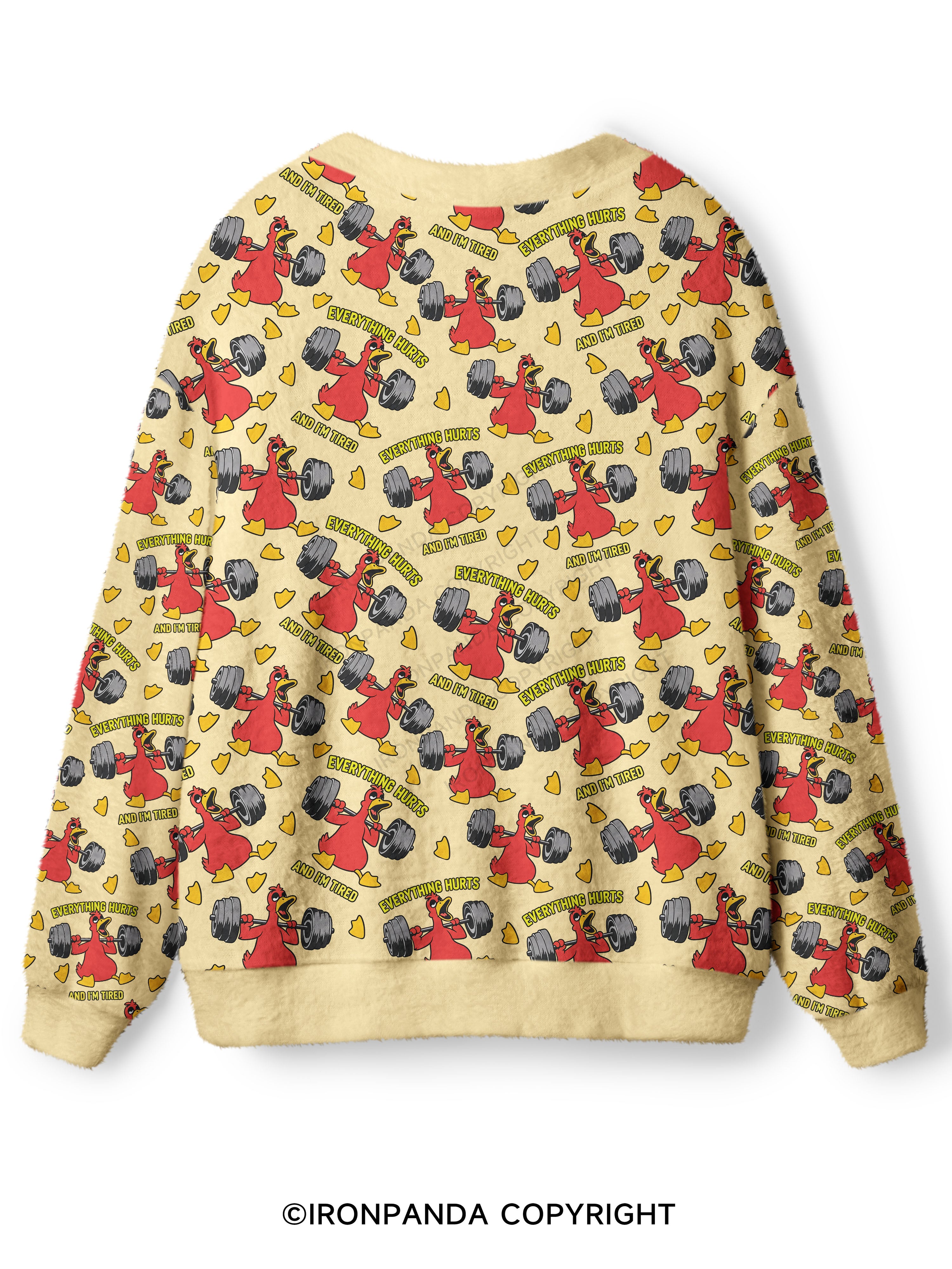 Everthing Hurts And I'm Tired Weightlifting Duck Ugly Cardigan Sweater