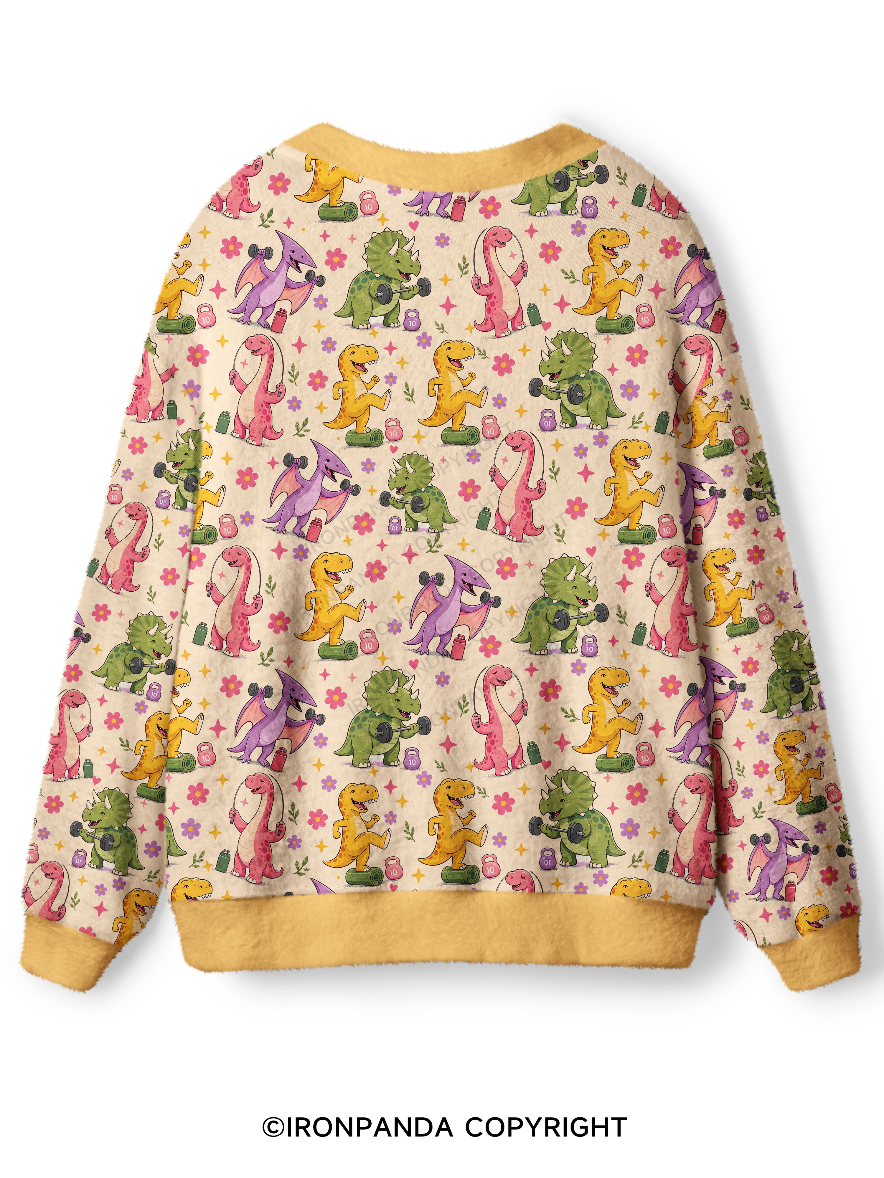 DINOSAURS DIDN'T EXERCISE. WE ALL SAW HOW THAT ENDED Ugly Cardigan Sweater