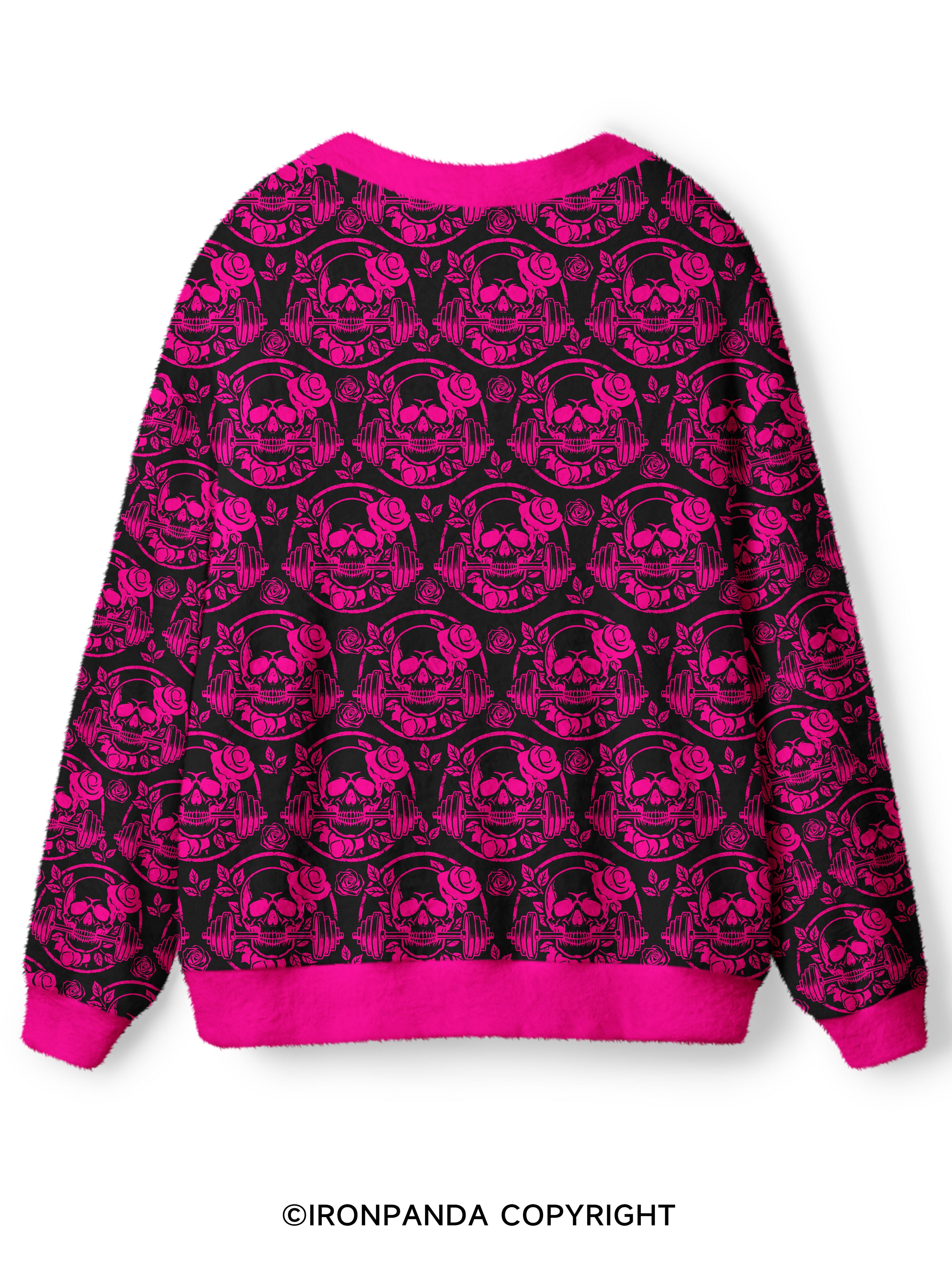 DEADLY BLOSSOM SKELETON Ugly Cardigan Sweater