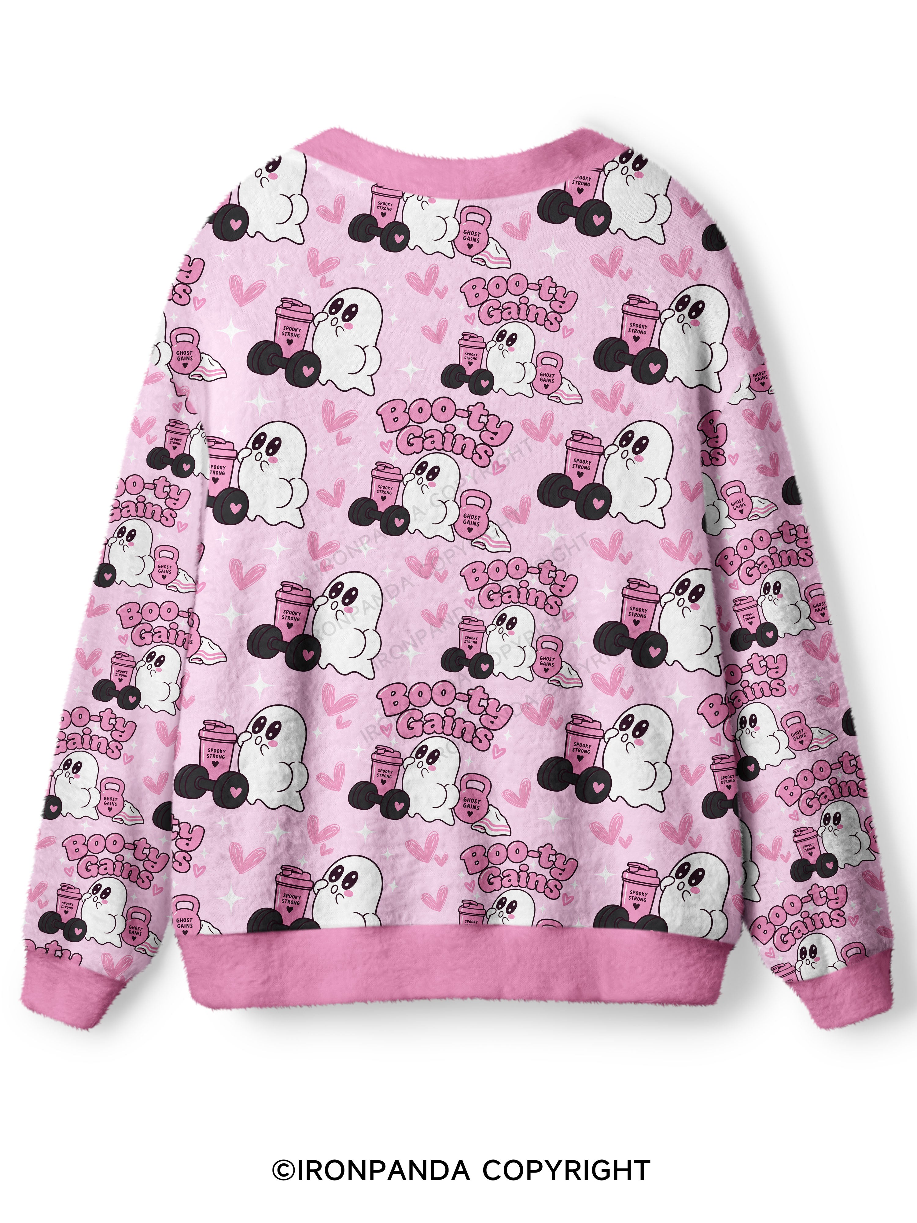 Boo-ty Gains Ghost Ugly Cardigan Sweater