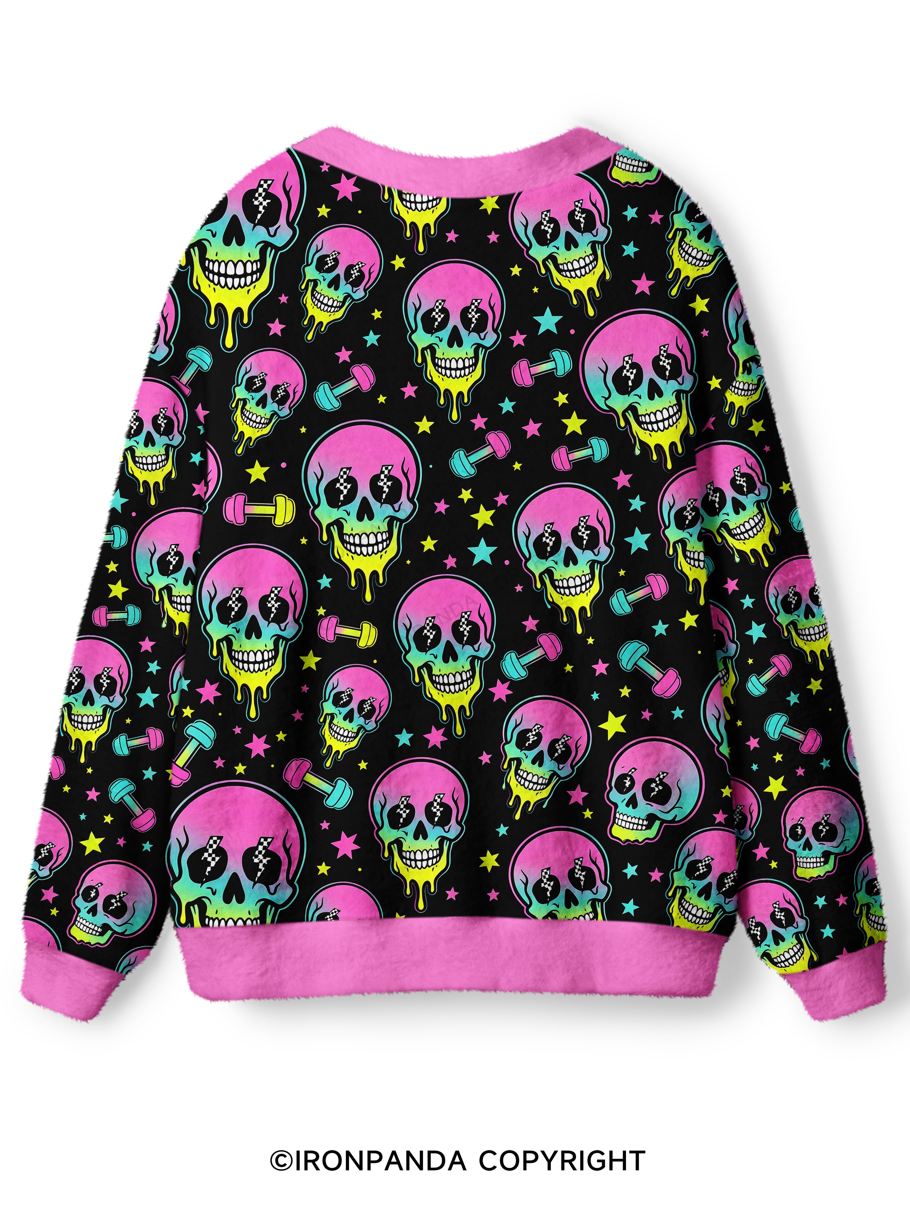 Skull Gym Gains Ugly Cardigan Sweater