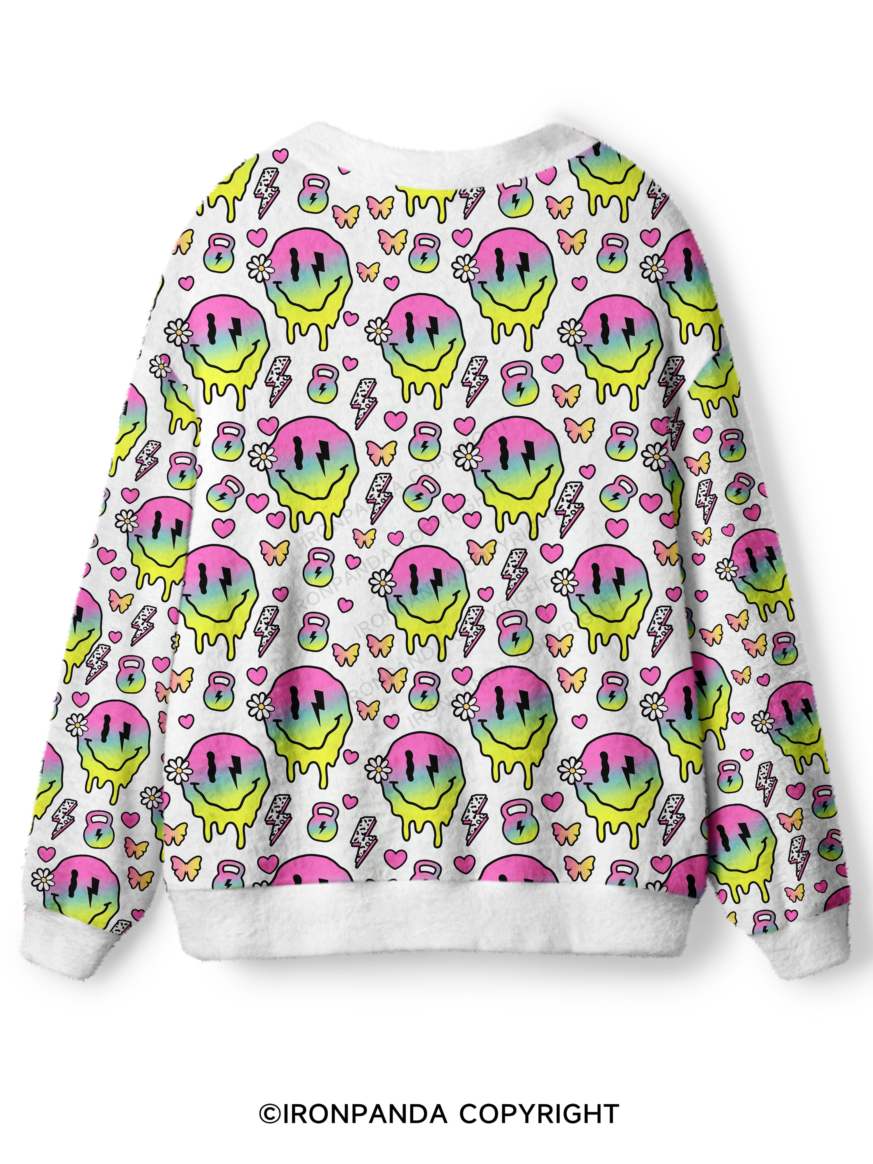 Melty Kettlebell Smile Ugly Cardigan Sweater
