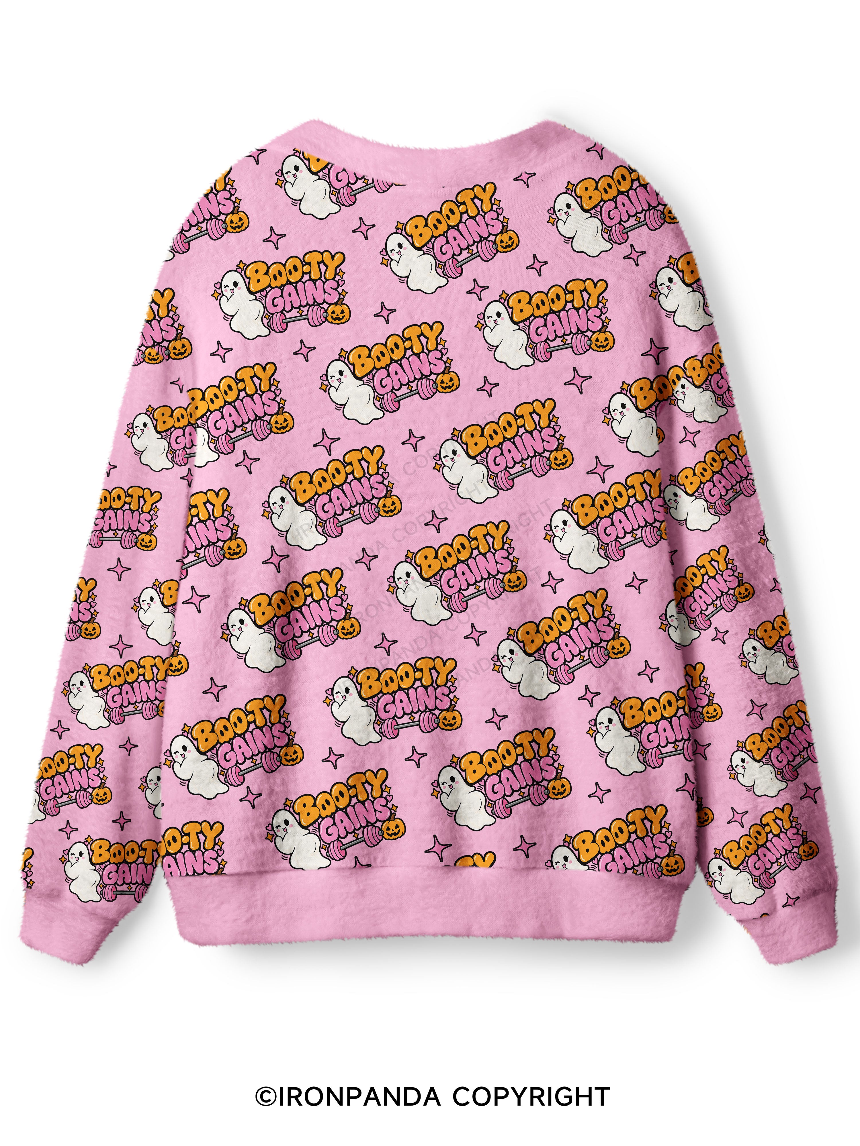 BOO-TY GAINS CUTE GHOST Ugly Cardigan Sweater