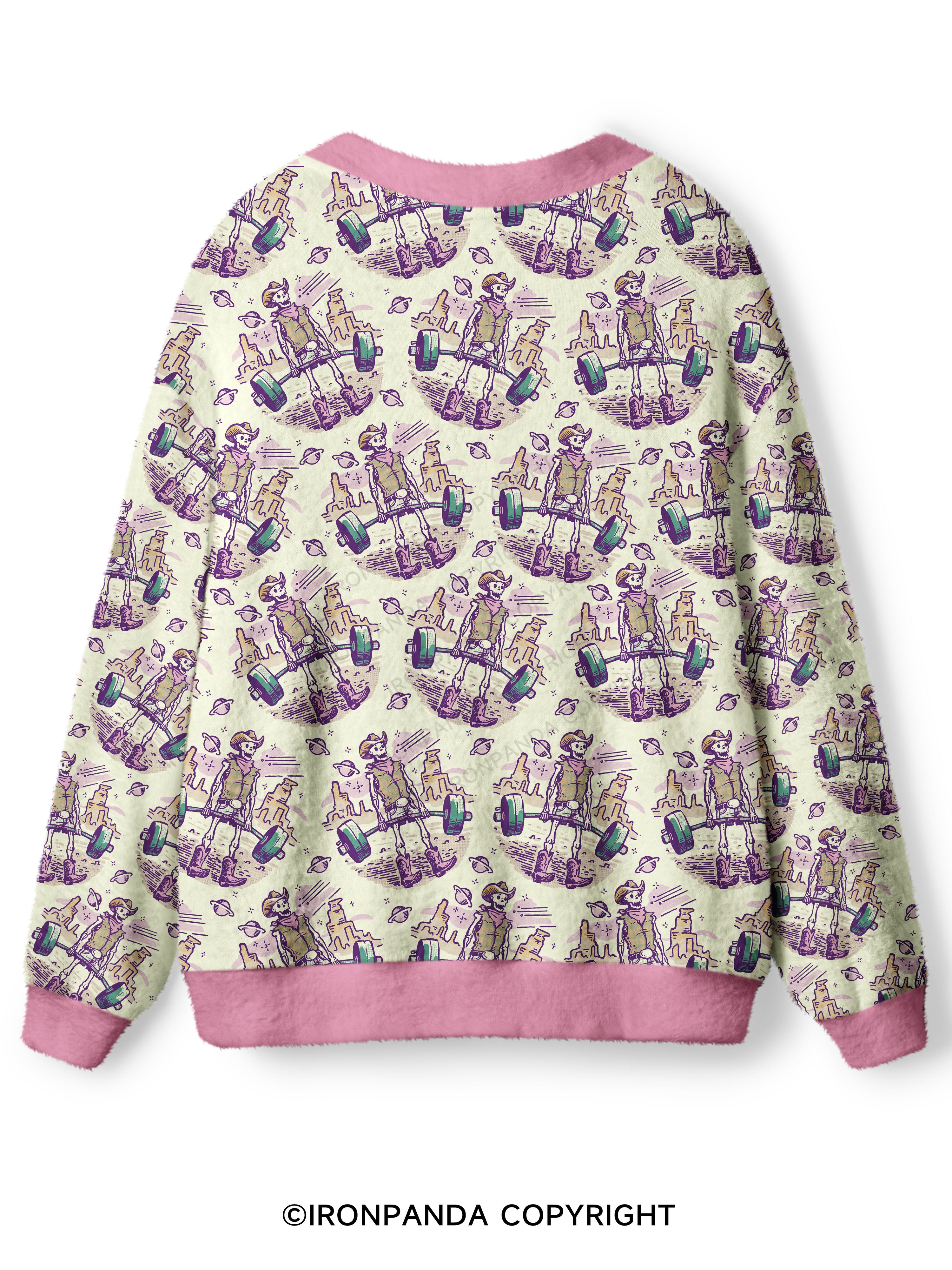 skeleton deadlift Ugly Cardigan Sweater