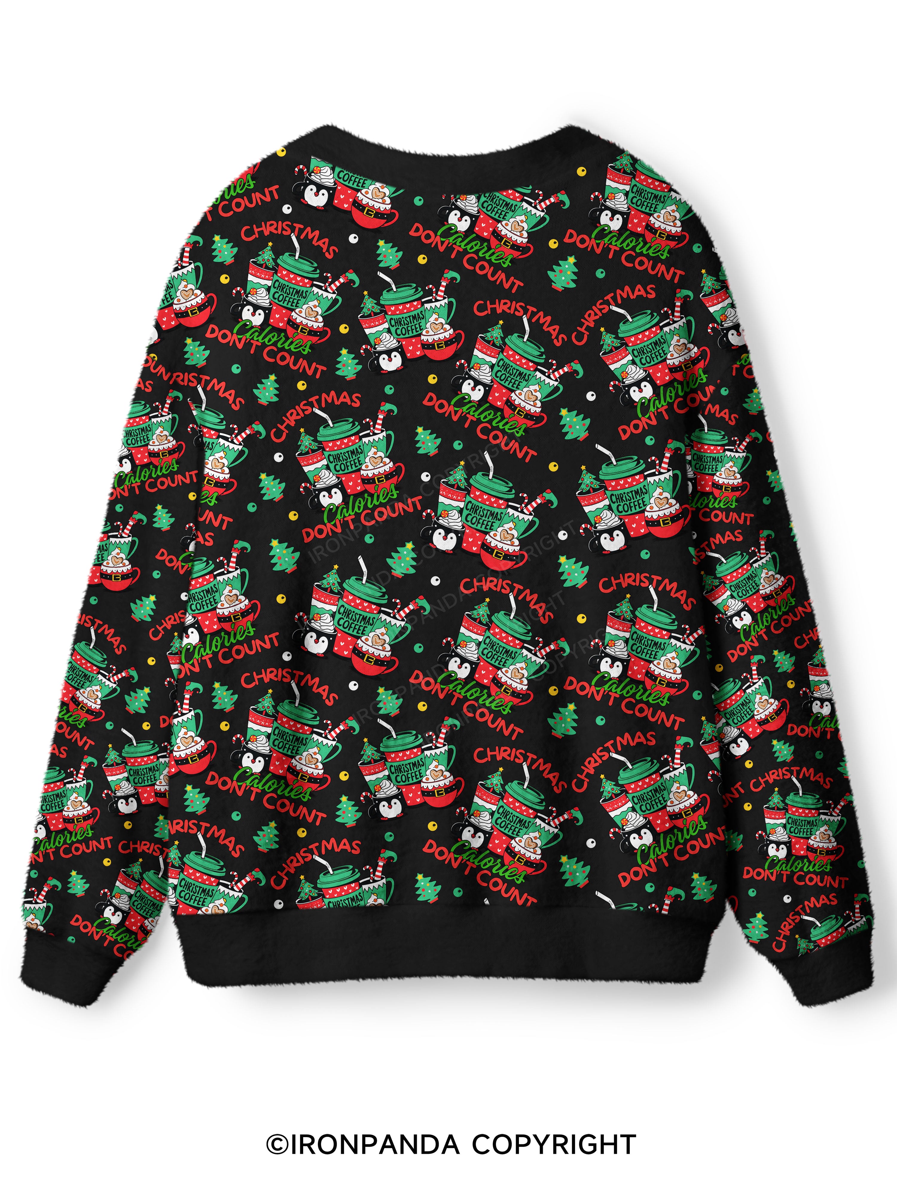 CHRISTMAS CALORIES DON'T COUNT Ugly Cardigan Sweater