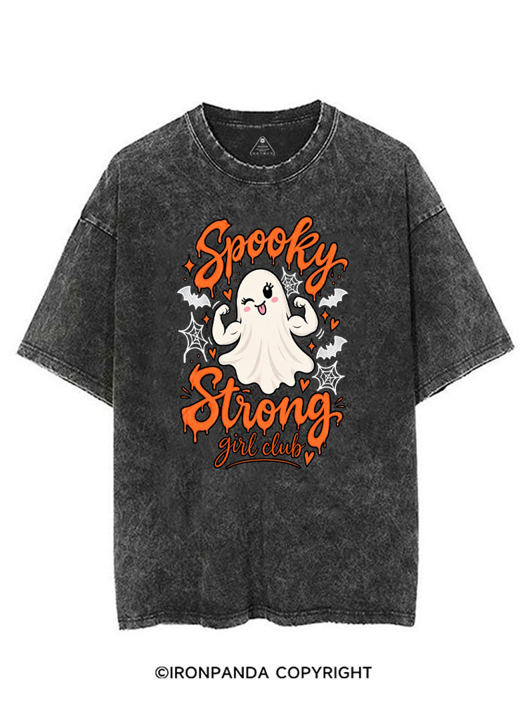SPOOKY STRONG GIRL CLUB GHOST HALLOWEEN VINTAGE GYM SHIRT