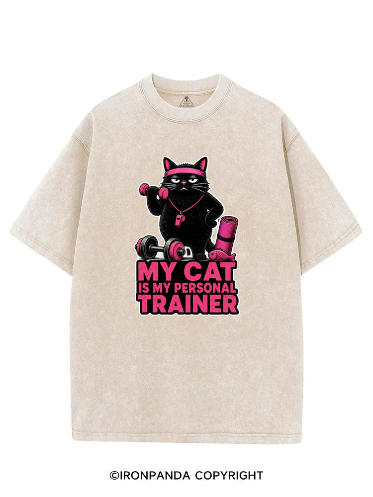 My Cat Is My Personal Trainer VINTAGE GYM SHIRT