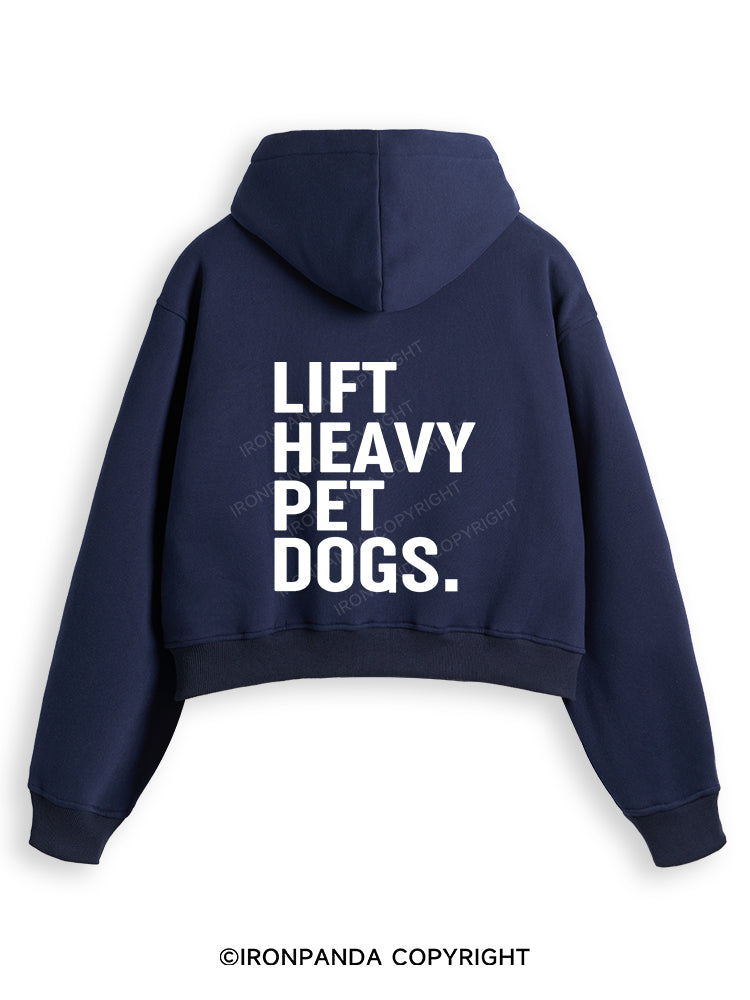 LIFT HEAVY PET DOGS Fleece Crop Zip Up Hoodie