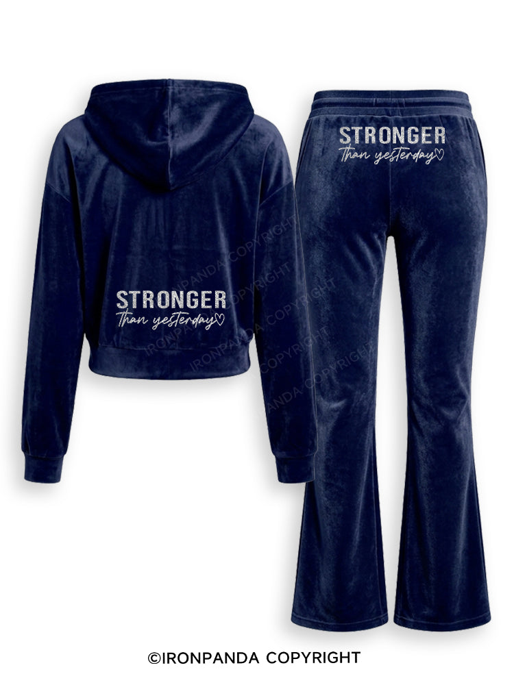 Stronger Than Yesterday Velvet Tracksuit Set