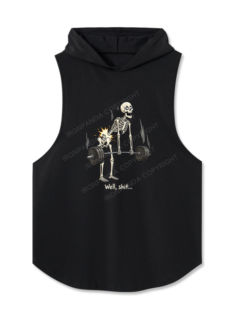 Well Shit Skeleton Deadlift Hooded Tank
