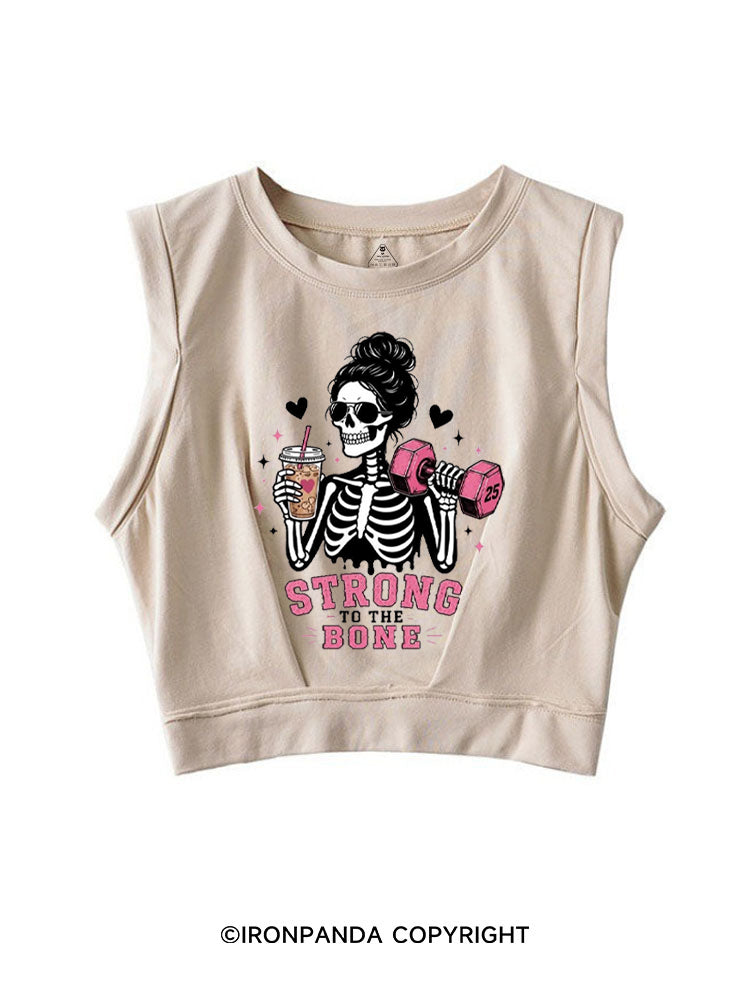 STRONG TO THE BONE SKELETON SLEEVELESS CROP TOPS