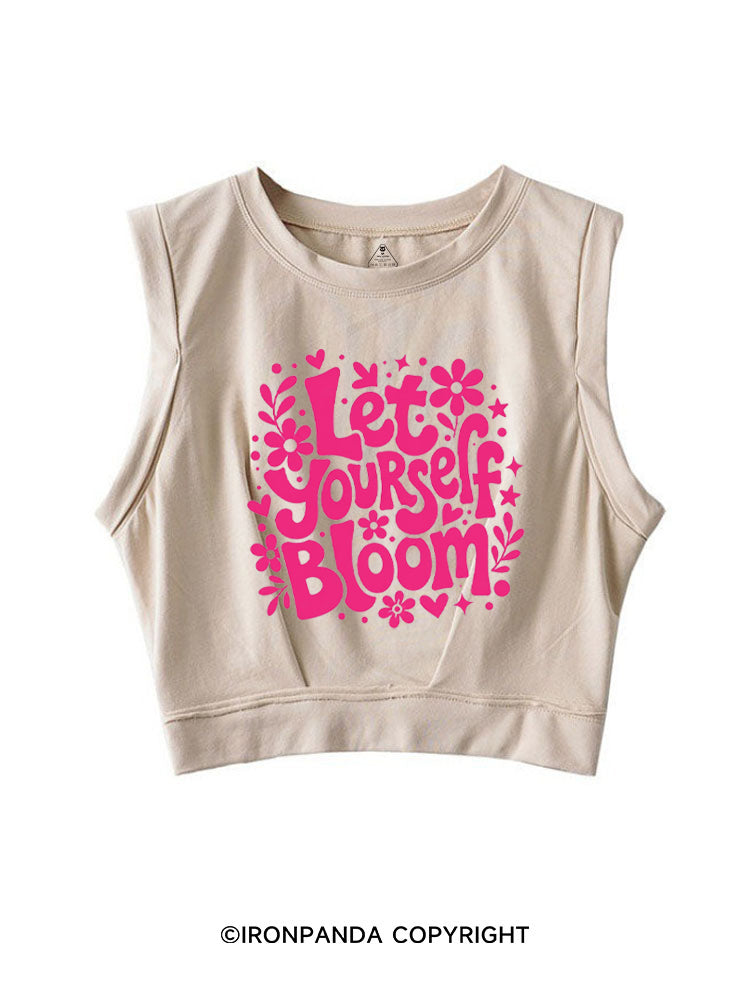 LET YOURSELF BLOOM SLEEVELESS CROP TOPS