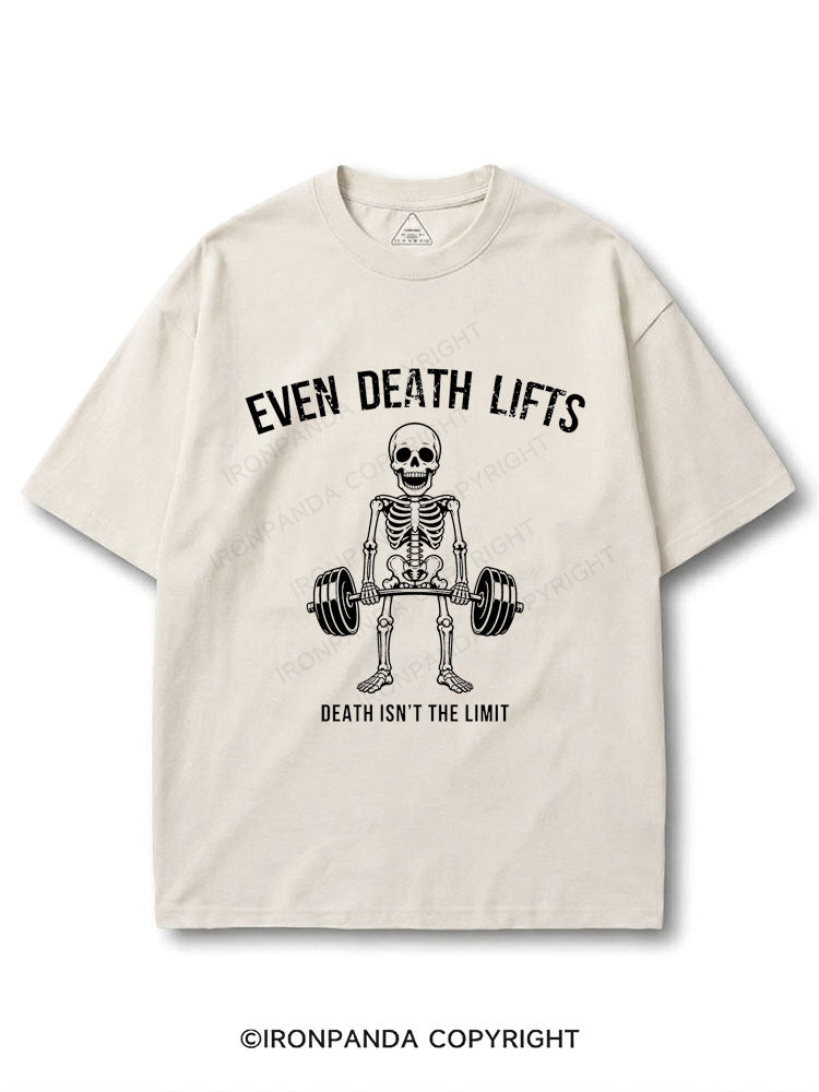 EVEN DEATH LIFTS DEATH ISN'T THE LIMIT COTTON PUMP COVER