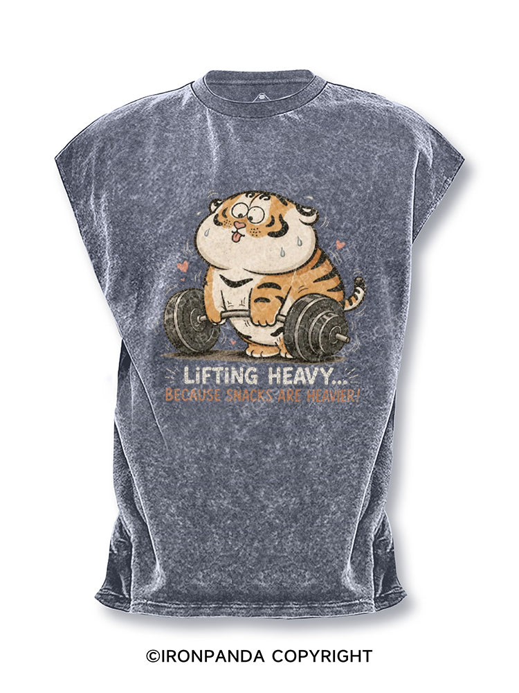 Lifting Heavy... Because Snacks Are Heavier! Cut Off Tank