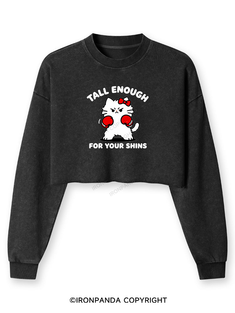 Tall Enough For Your Shins Washed Long-Sleeve Crop Top