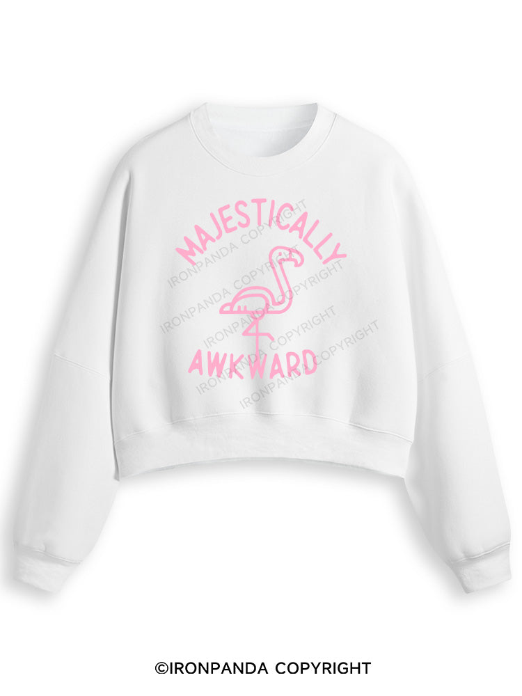 MAJESTICALLY AWKWARD Fleece Crop Sweatshirt