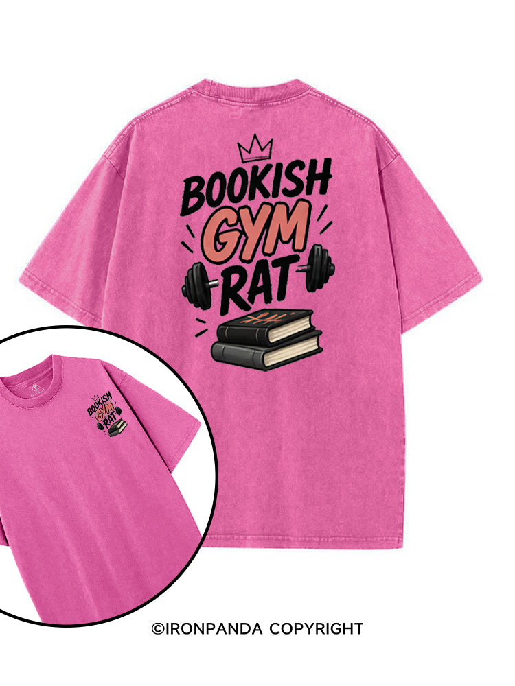 BOOKISH GYM RAT printed Gym Shirt