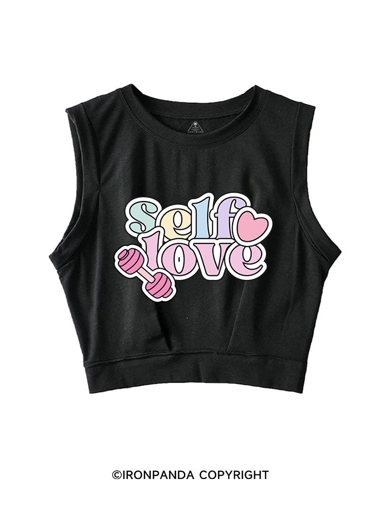 SELF LOVE GYM SLEEVELESS CROP TOPS
