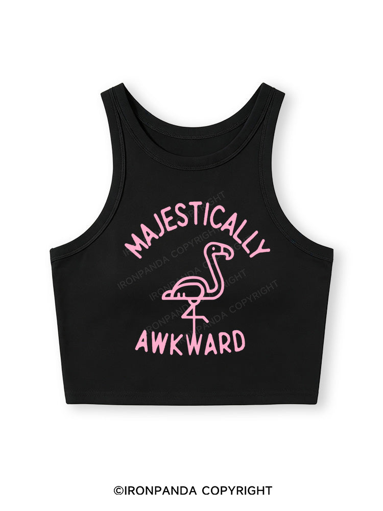 MAJESTICALLY AWKWARD Fitted Crop Tank Top