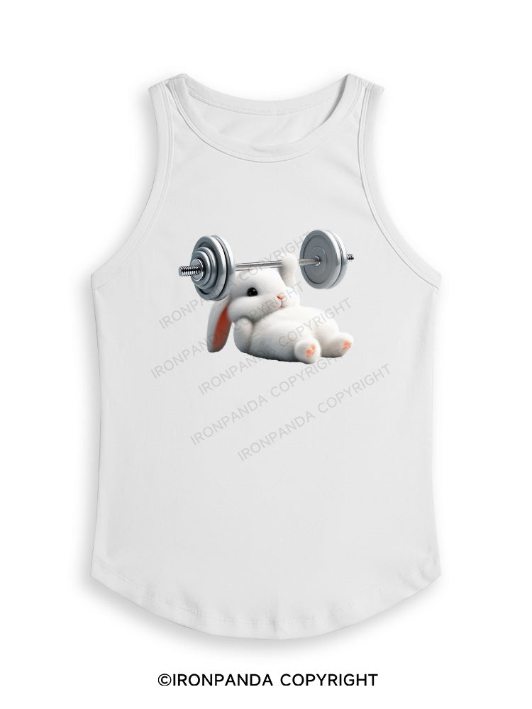 RABBIT ONE-ARM BENCH PRESS Fitted Tank Top