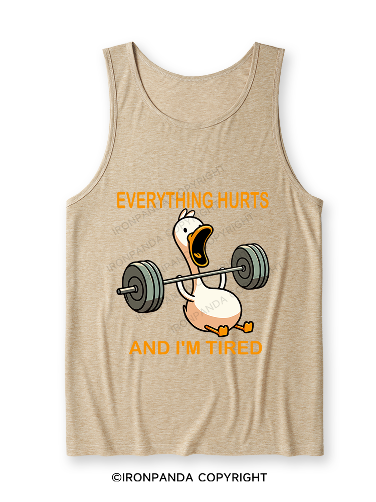 EVERYTHING HURTS AND I'M TIRED DUCK Ultra Soft Heather Tank