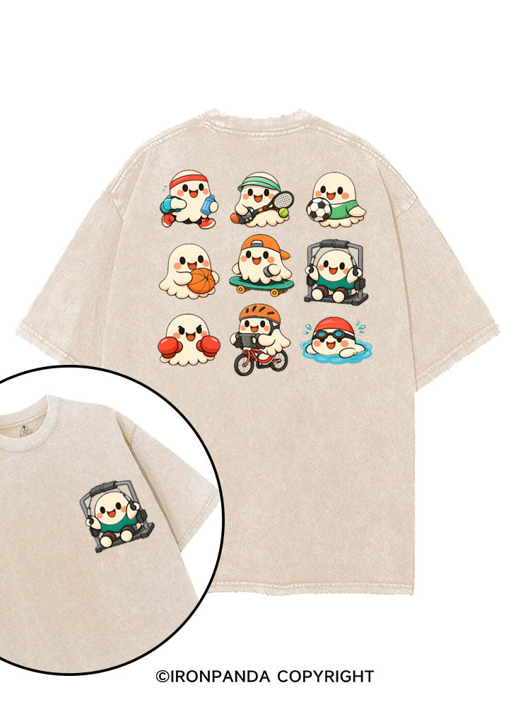 CUTE GHOST SPORTS printed Gym Shirt