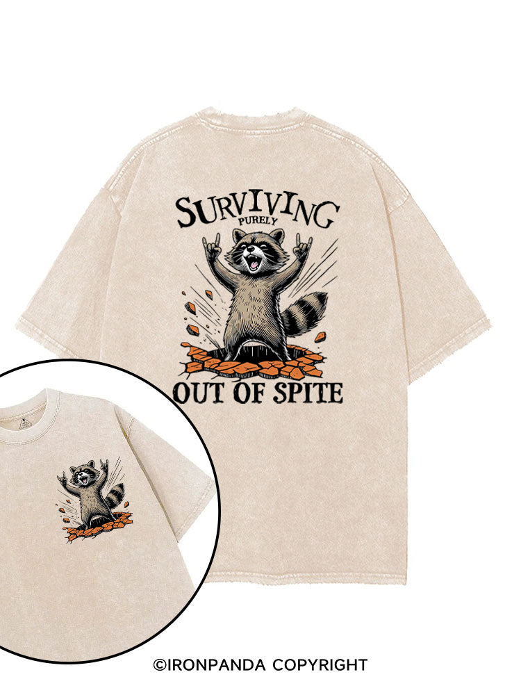 Raccoon Surviving Purely Out of Spite printed Gym Shirt