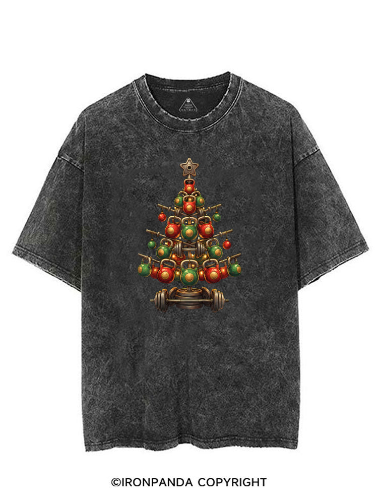 GYM LIFTMAS WORKOUT KETTLEBELL CHRISTMAS TREE VINTAGE GYM SHIRT