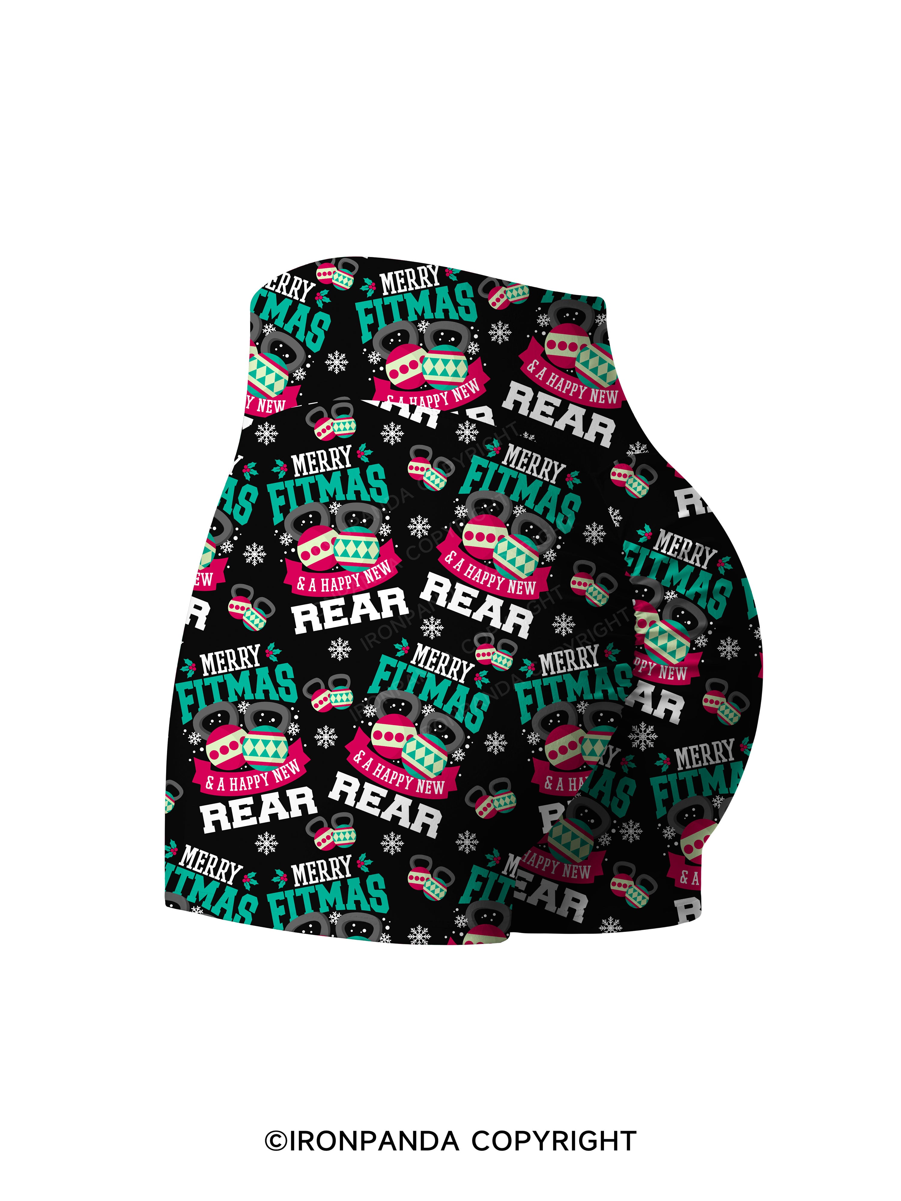 Merry Fitmas Printed Yoga Shorts
