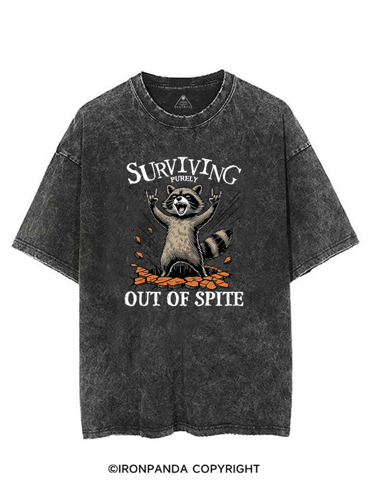 Raccoon Surviving Purely Out of Spite VINTAGE GYM SHIRT