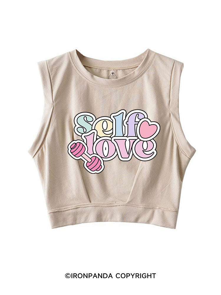 SELF LOVE GYM SLEEVELESS CROP TOPS